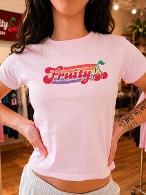 🍒 Fruit Baby Tee | Funny LGBTQ+ Graphic Shirt | Nonbinary & Sapphic Pride Tee